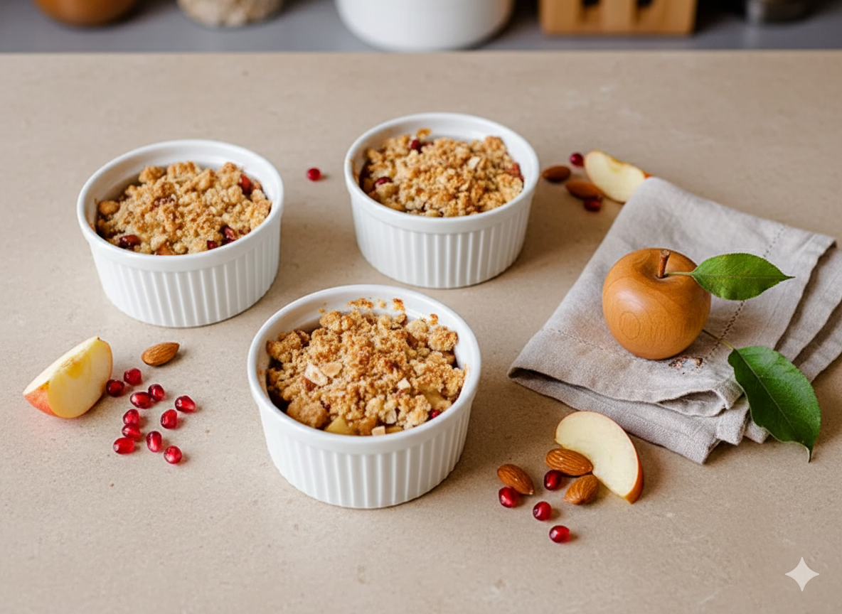 Apfel-Crumble aus dem Raclette – das süße Highlight an Silvester!