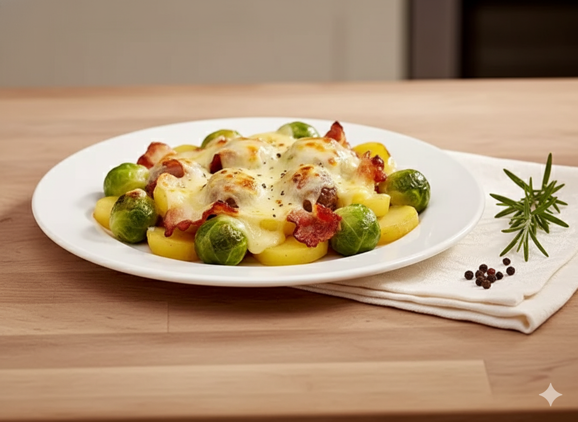 Rosenkohl-Maronen-Pfännchen – Herzhaftes Raclette für kalte Wintertage