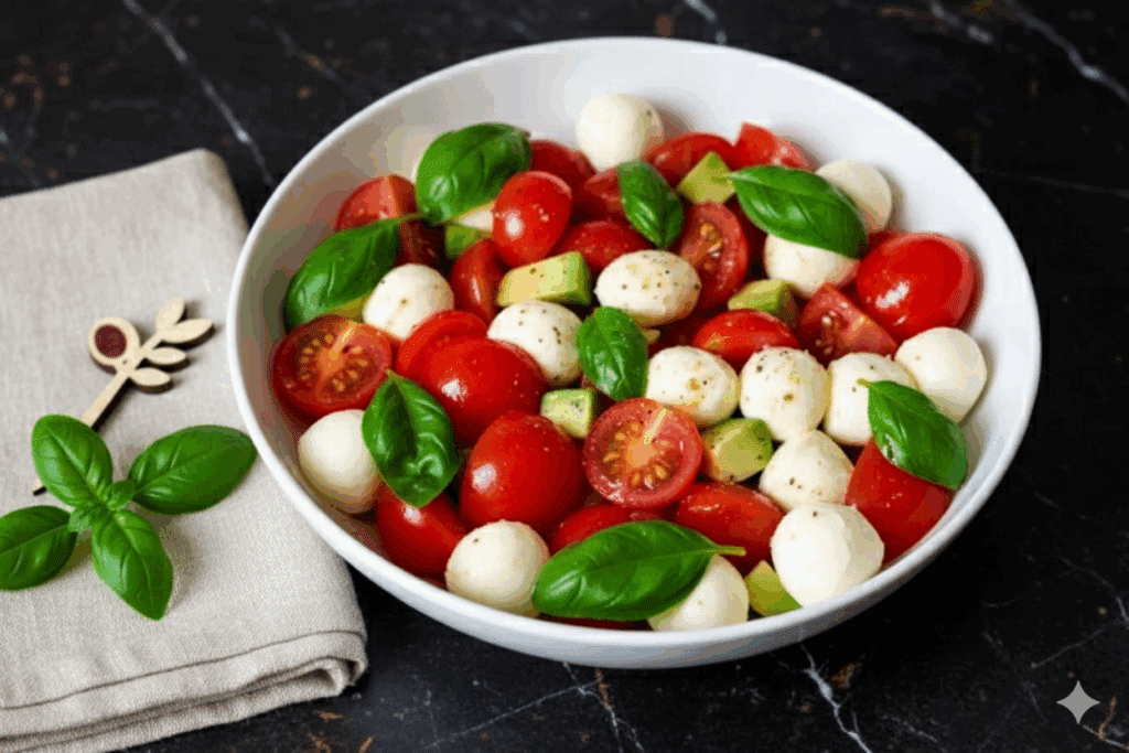 Caprese-Salat mit Avocado und Tomaten 28 Generated Image October 16 2025 3 40PM