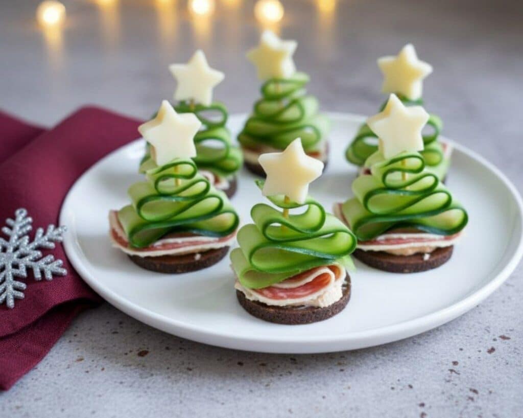 Weihnachtliches Tannenbaum-Brot mit Gurke – herzhafter Fingerfood-Snack für die Festtage 30 5936219723559275486 121