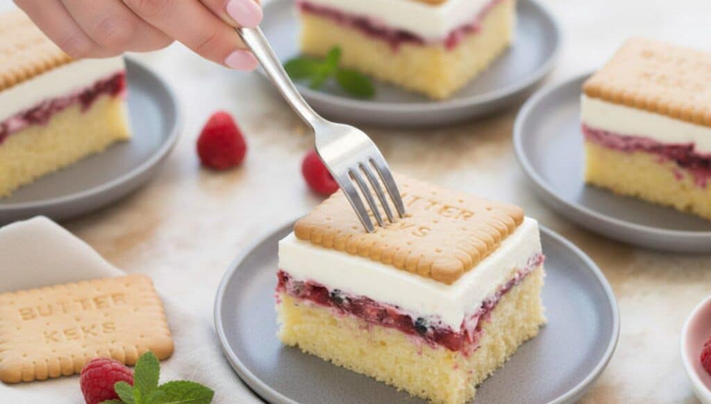 Butterkekskuchen mit Himbeeren und Vanillepudding – Cremiger Sommerkuchen vom Blech 31 6016813358939573151 121