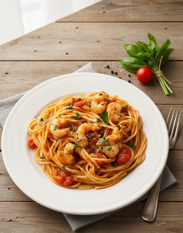 Spaghetti mit Garnelen in cremiger Tomaten-Sahnesauce – Schnelles mediterranes Rezept 30 unnamed 28 e1771491718506