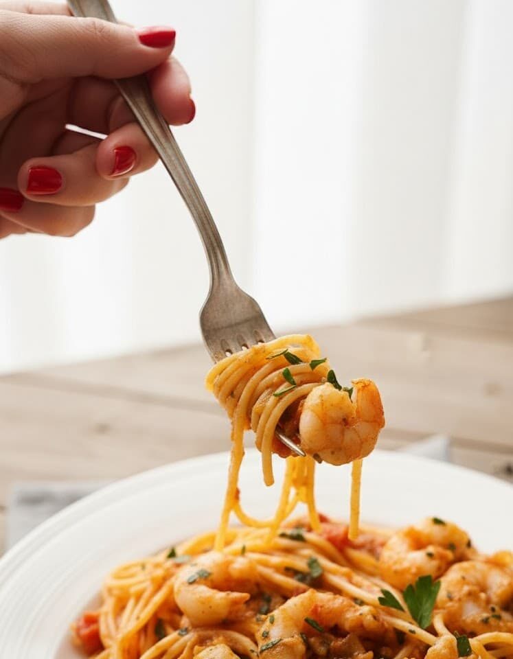 Spaghetti mit Garnelen in cremiger Tomaten-Sahnesauce – Schnelles mediterranes Rezept 31 unnamed 29 e1771491764673