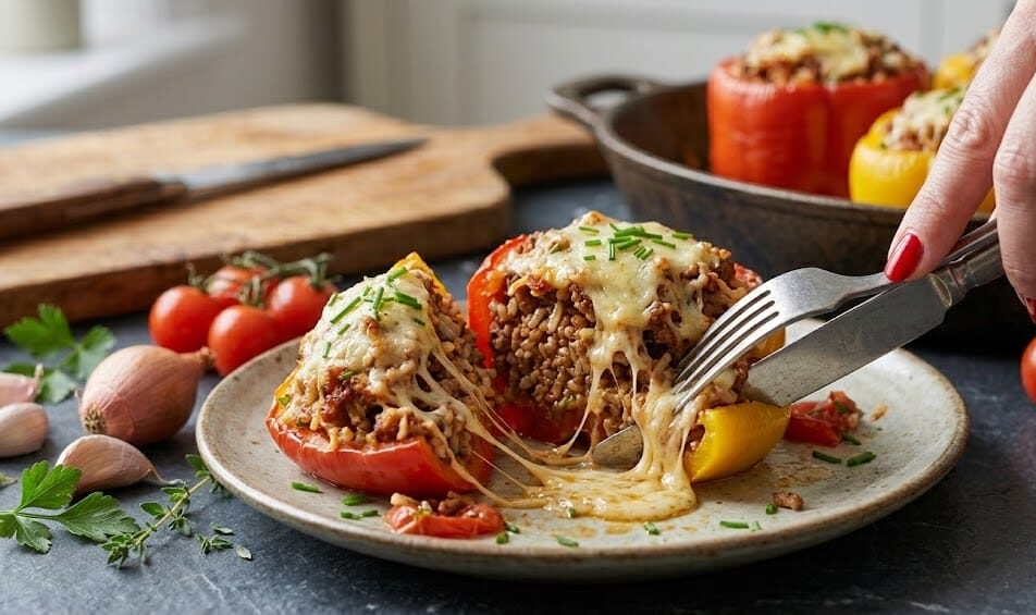 Gefüllte Paprika mit Hackfleisch und Reis aus dem Ofen – Herzhaftes Familienrezept 31 unnamed 5 e1772346205270