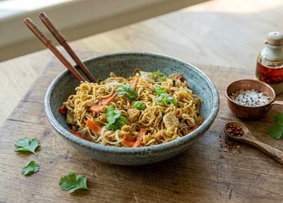 Chinesische gebratene Nudeln mit Hähnchen, Ei und Gemüse – Besser als vom Imbiss 30 unnamed e1772343940597